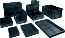 Pojemnik ESD, Euro, z płaskim spodem, 400x300x320mm Pojemnik ESD, Euro, z płaskim spodem, 400x300x320mm